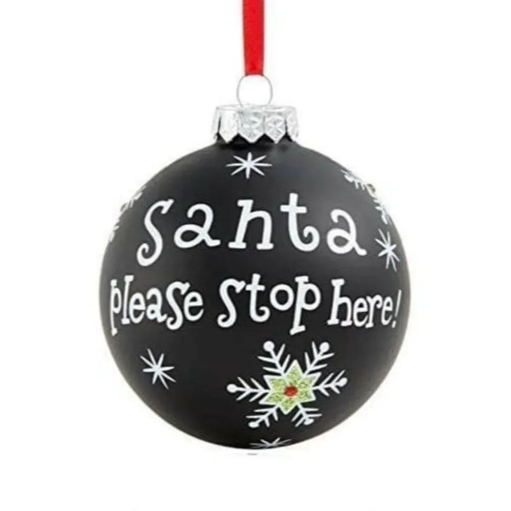 Holiday Lane Santa Please Stop Here Ornament